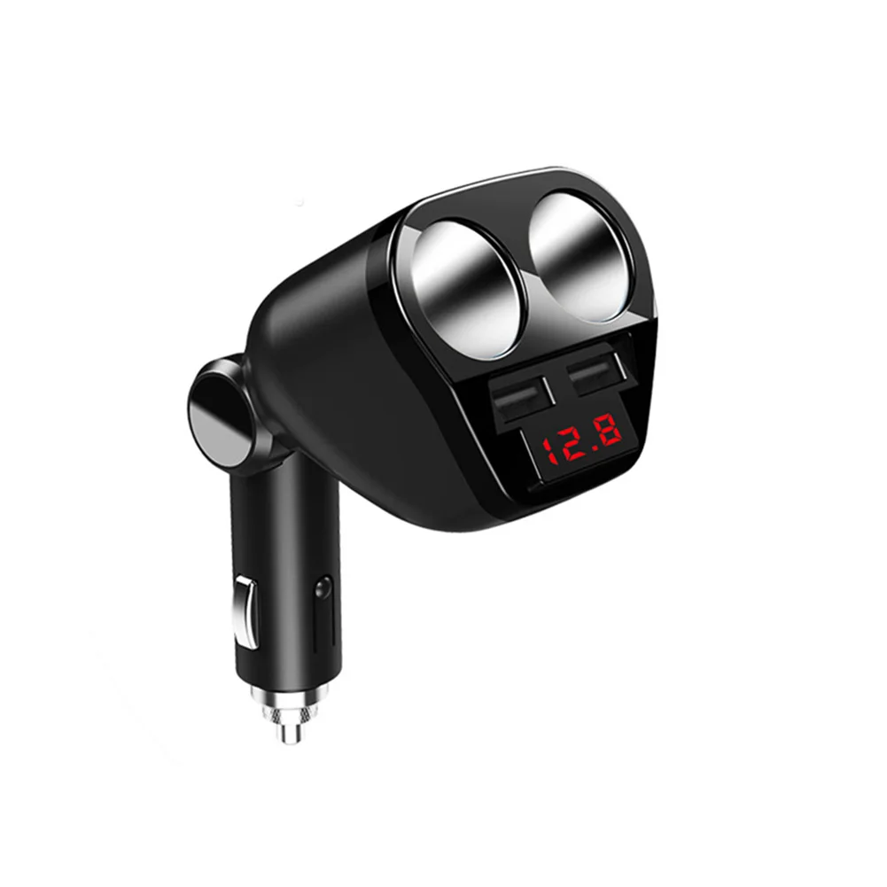 Автомобильное зарядное устройство с двумя USB портами и дисплеем