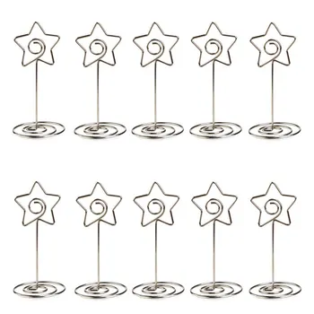 

10pcs Metal Star Table Number Photo Holder Stands for Weddings Party Gatherings