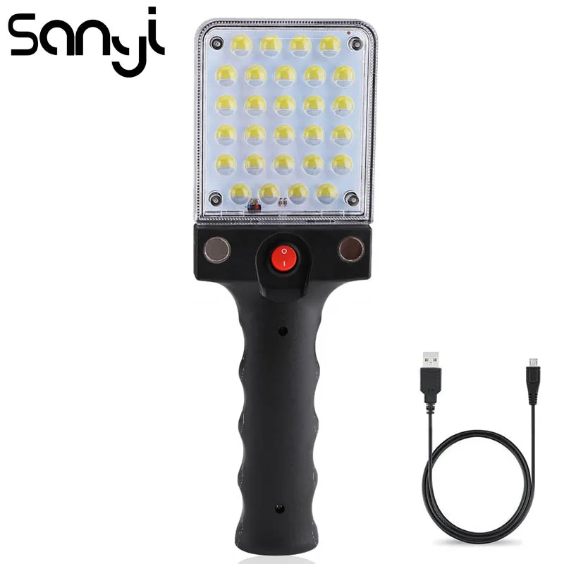 SANYI 2 режима фонарик USB Перезаряжаемый встроенный аккумулятор 18650 супер яркий