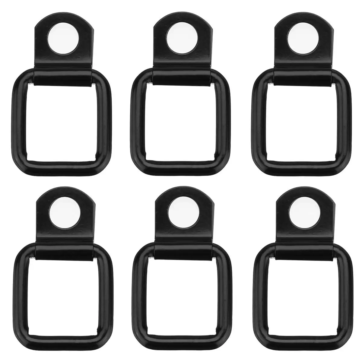 

6Pcs/set Black Tie-down D-rings Cargo For Jeep-Wrangler Trunk & Cargo Net Cover Metal with black Anti-rust coating
