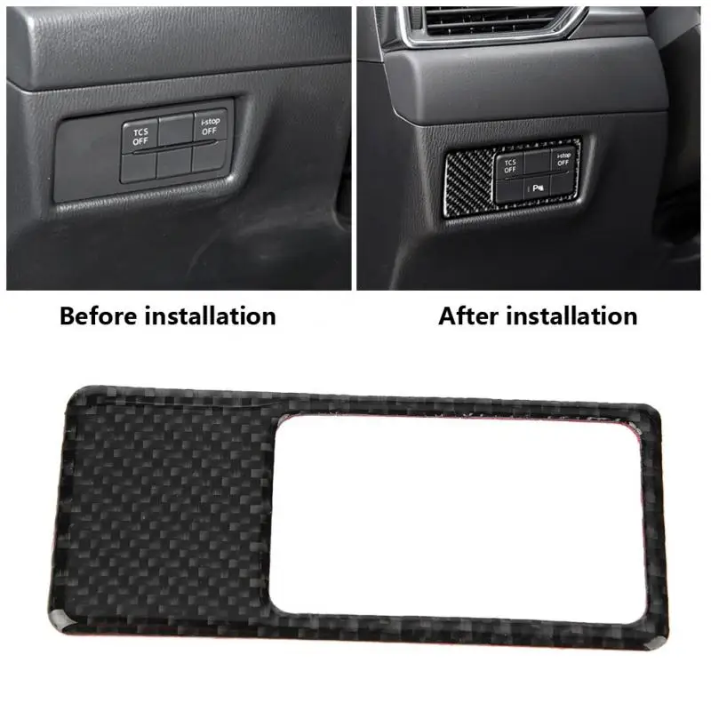 

Real Carbon Fiber Car Headlight Headlamp Switch Frame Trim Cover decoration Sticker for Mazda CX-5 2017-2018 Car Accessories