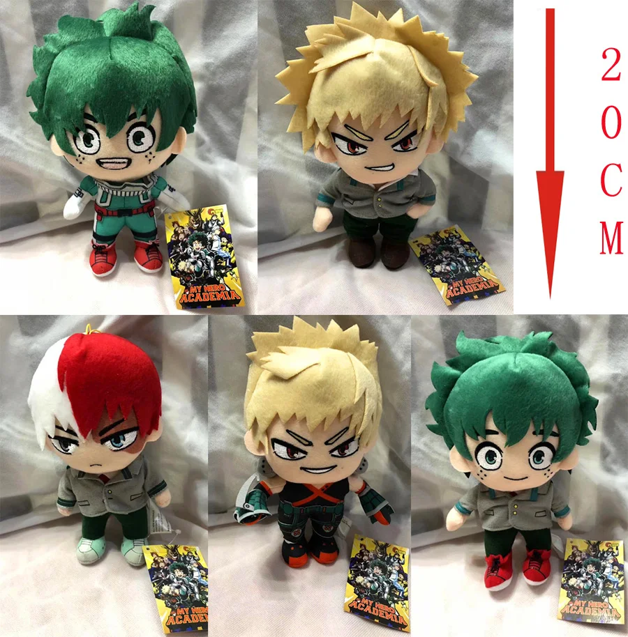 20 см аниме мой герой Академии цифры Izuku Midoriya Katsuki Bakugou Shouto Todoroki мягкие меховой шарик-подвеска куклы игрушка