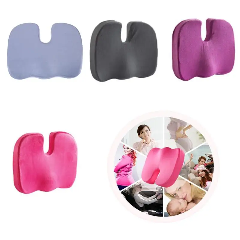 Travel Seat Cushion Black Coccyx Orthopedic Memory Foam U Seat Massage Chair Cushion Pad Car Office Massage Cushion