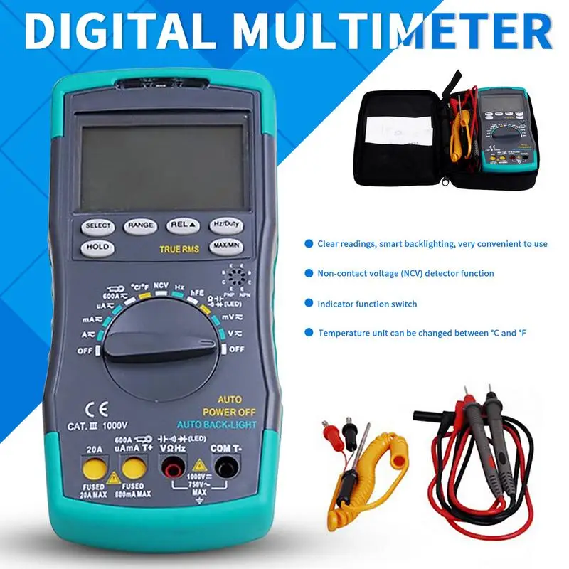 

HoldPeak HP890CN Stable LCD Digital Multimeter DC AC Voltage Current HP-890CN Temperature Meaurement Auto Range