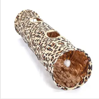 

125cm car play tunnel Cat Puppy Rabbit Teaser Funny Hide Leopard print Tunnel Toys a tunnel cats with ball