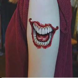 10 шт. Временная художественная наклейка макияж водостойкая большой рот Хэллоуин Terror Tattoo sticker