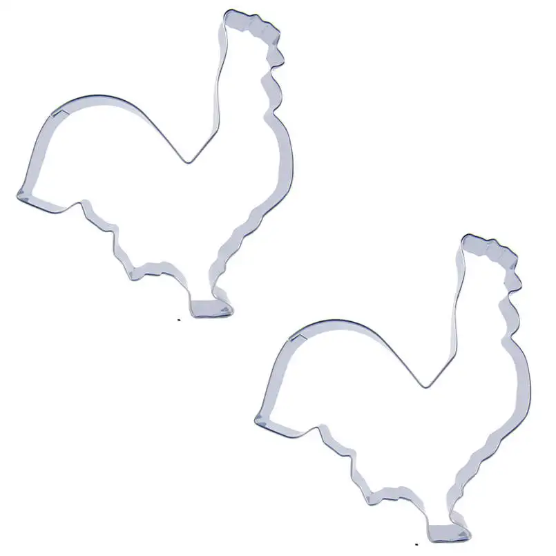 Cock shape 2 piece cookie cutting molds baking tools cake decorating soft candy tools. | Дом и сад