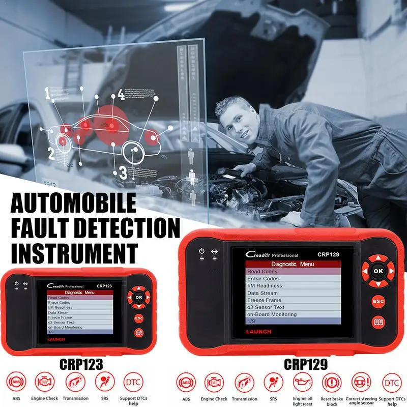 

Fault Detection Instrument Automobile Diagnostic Equipment Tool for ENG/AT/ABS/SRS EPB/Oil/SAS Reset X431 CRP 129/123 Scanner