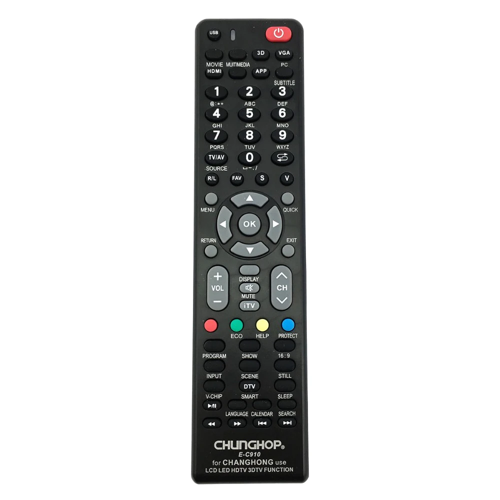 

CHUNGHOP for changhong tv remote control controller E-c910 RL57AX KPT7C RB67B RP57H RL58A RK60B RP57L RP67C KPT9A-4 KPT9B KPT9