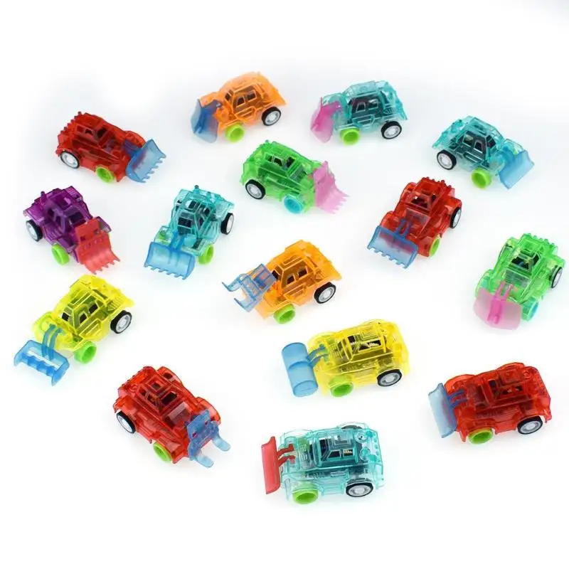 

1PC Plastic Transparent Car Toy Pull Back Small Engineering Car Model Kid Toys Gift Random Color