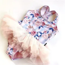 Купальный костюм принцессы в Королевском Стиле для девочек; летний детский купальный костюм; комплект одежды в полоску с цветочным рисунком для маленьких девочек 1-10 лет