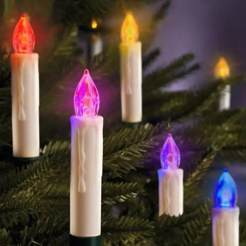 Рождественское украшение безопасности светодиодный пульт дистанционного управления огни Рождественская елка украшения огни свечи украшения спальни