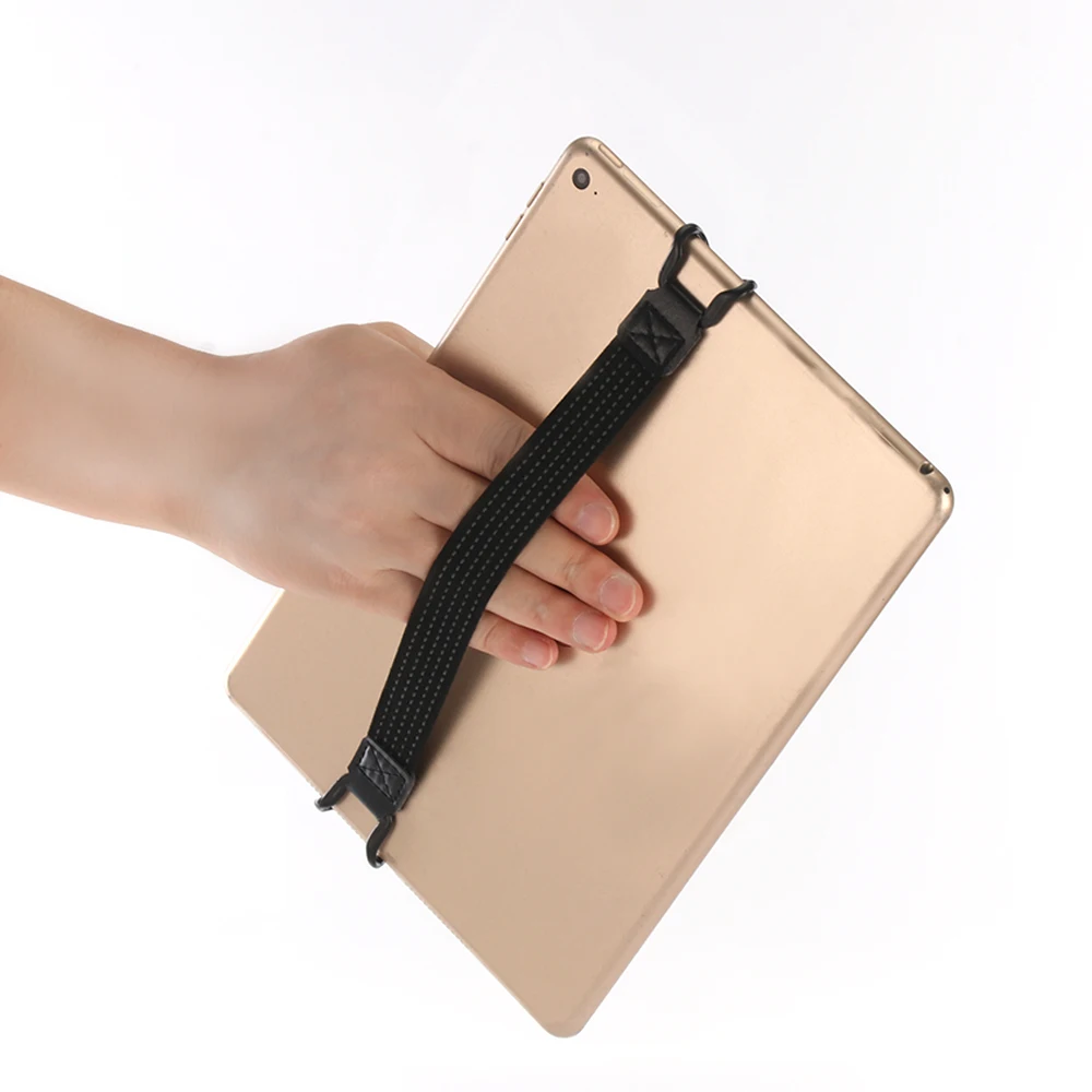 

Tablet Hand-strap Stand Security Hand-strap With Metal Bracket Flexible Elasticated Strap Finished With Rubber Nodes For iPad
