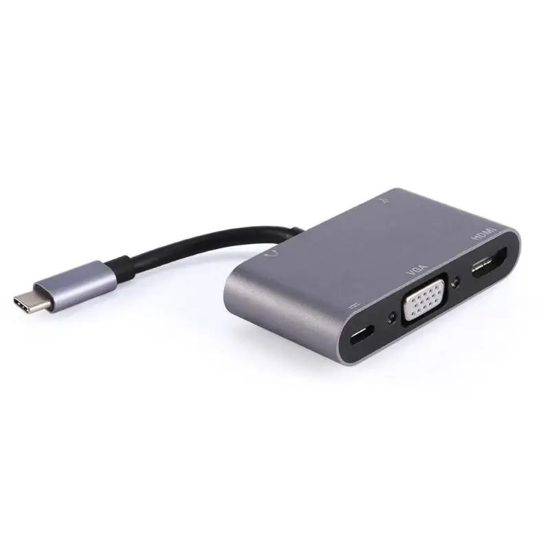 

5 in 1 USB3.1 HUB Type-C to 4K HDMI +VGA +Audio +USB3.0 +PD USB3.1 Converter Adapter Cable Computer Peripherals Also for Gaming