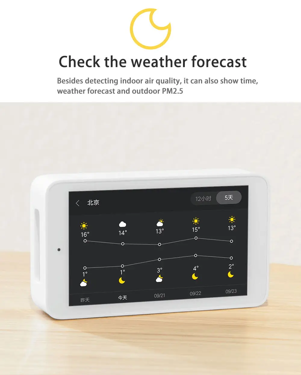 

Baby Caring Air Detector High-Precision Sensor 3.97'' Screen USB Remote Monitoring PM2.5 CO2a Humidity Sensors for Baby Safety