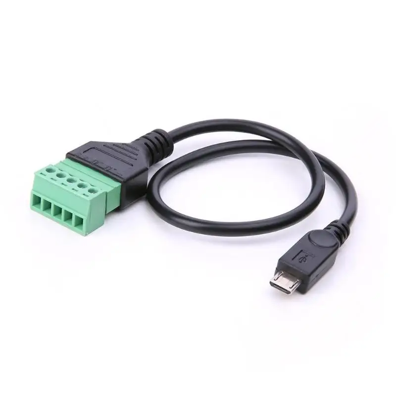 

Micro USB Male to 5 Pin Screw Connector w/30cm Shield Terminal Plug Cable