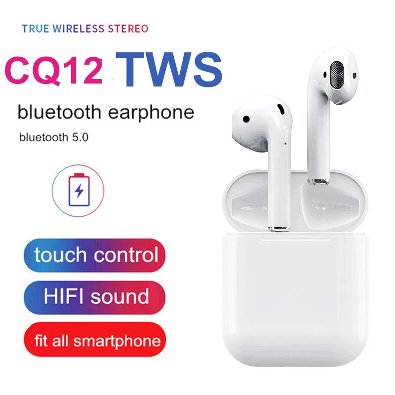 

CQ12 TWS Wireless Bluetooth 5.0 Earphone Stereo Earbud Headset With Charging Box For iPhone Android Smart phone earphone