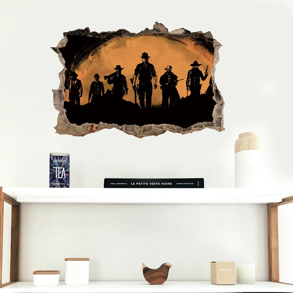 

3D Wall decor Hole Poster Dead Redemption 2 Decorations For Kids Room Decals Decoration maison Stickers sticker