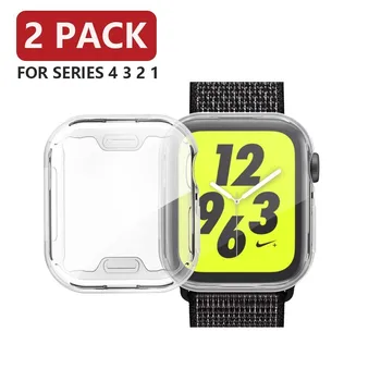 

Full HD Clear Ultra-Thin Case for Apple Watch 4 3 2 1 40MM 44MM Protective TPU Cover Screen Protector Cover For Iwatch 38MM 42MM