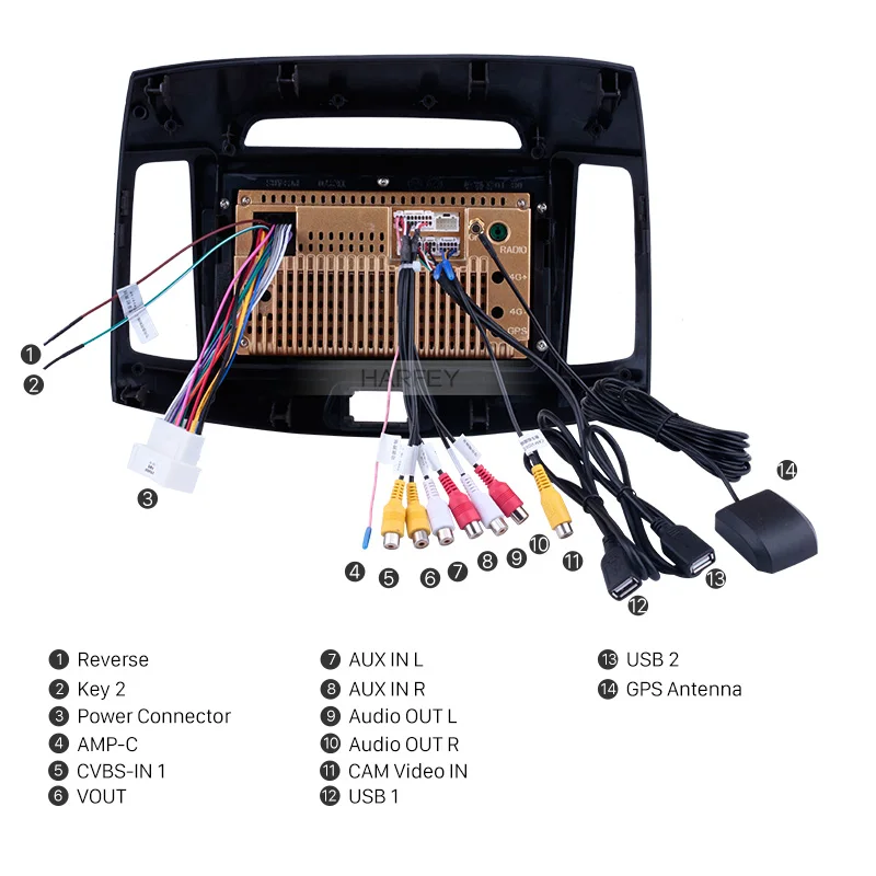 Top Harfey 9" Android 8.1 GPS Navi Car Stereo For Hyundai Elantra 2007 2008 2009 2010 2011 car Multimedia Player WIFI AUX 4
