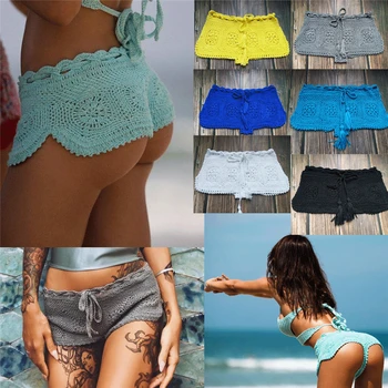 Boho Knit Crochet Beach Shorts 2