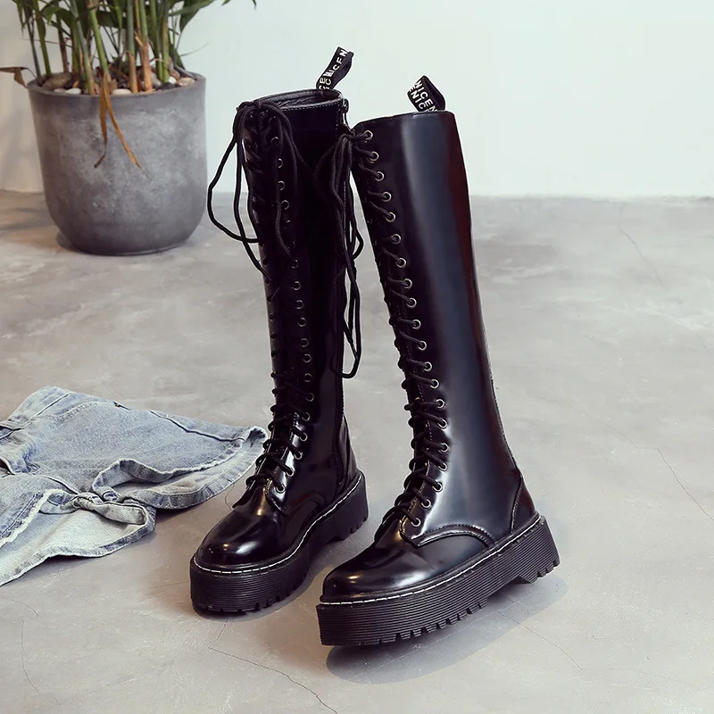 

Flat Martin England Rough Long High Woman Winter Women Boots