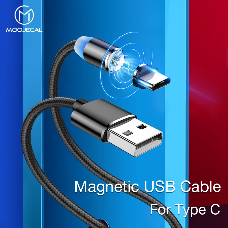 MOOJECAL Магнитный кабель для iPhone samsung S10 type C зарядное устройство Micro USB зарядки и
