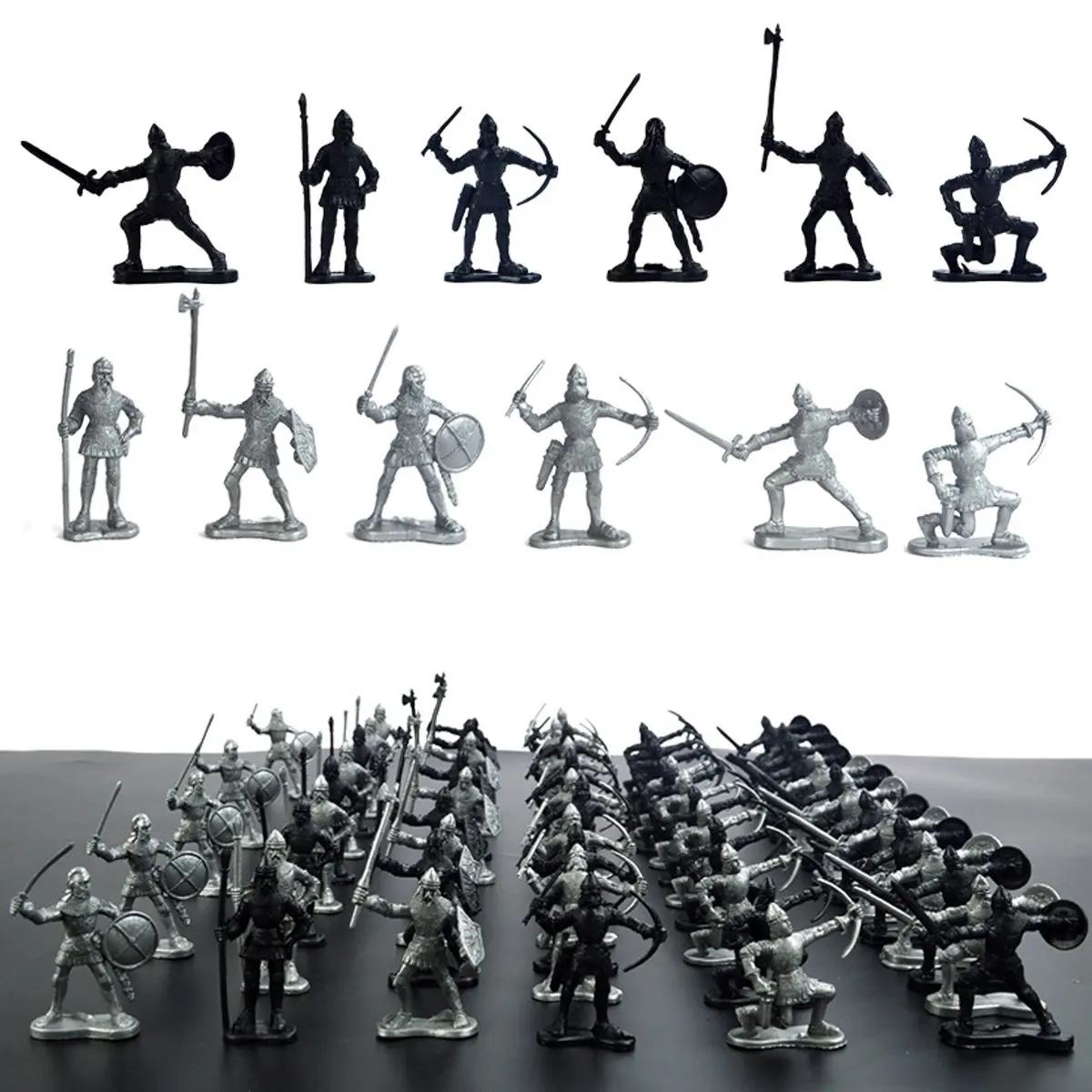 

60Pcs/Lot Medieval Military Knights Toy Figures Kids Educational Toys Childern Boy Gifts Soldiers Figure Models Miniature Kit