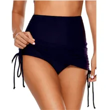 Винтаж пикантные женские короткие с высокой талией Брюки-стретч на эластичном плотная мини шорты для танцев пляж Slim Fit завязки Шорты для плавания