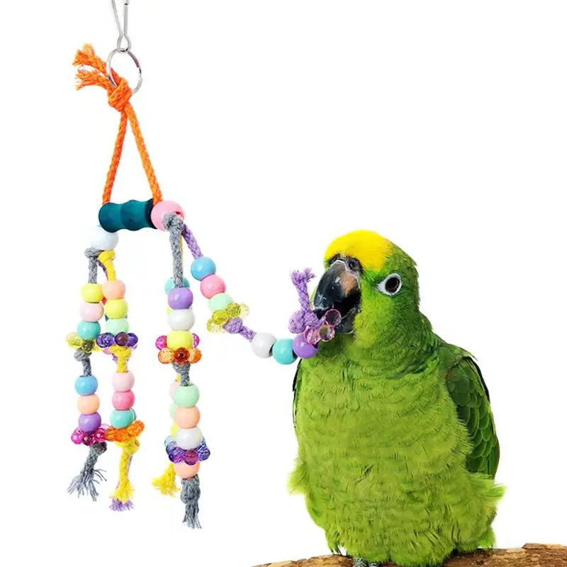 Маленькая птица жевательная игрушка ручной работы Conure Parrot Foraging Shredding скалолазание подвесная игрушка для маленьких средних птиц