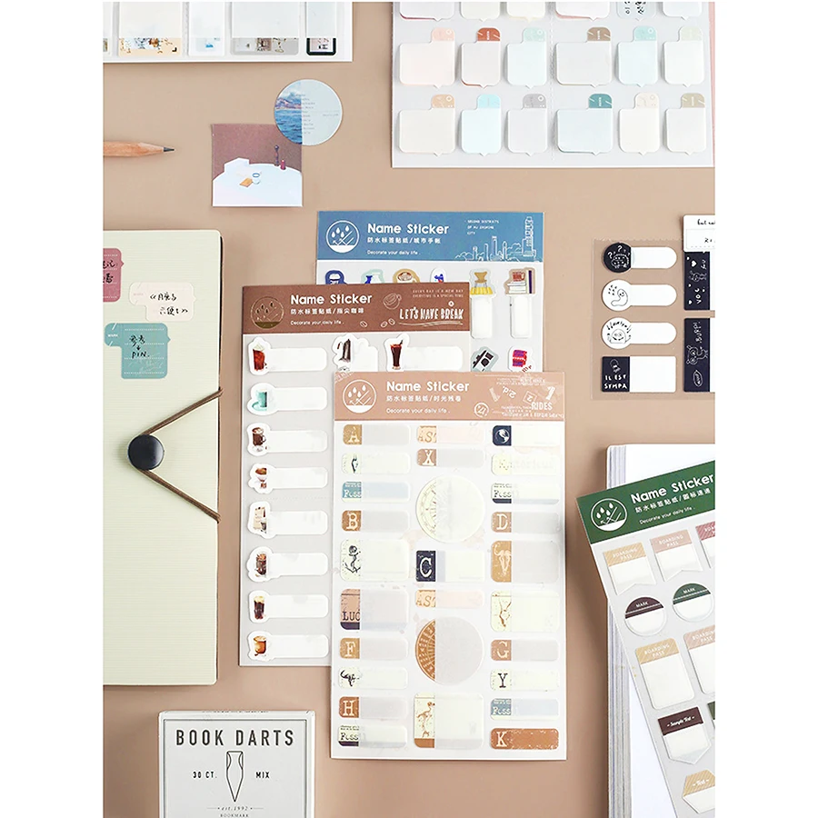 

Name Sticker Daily Stickers Set Waterproof Deco DIY Bullet Journal Craft
