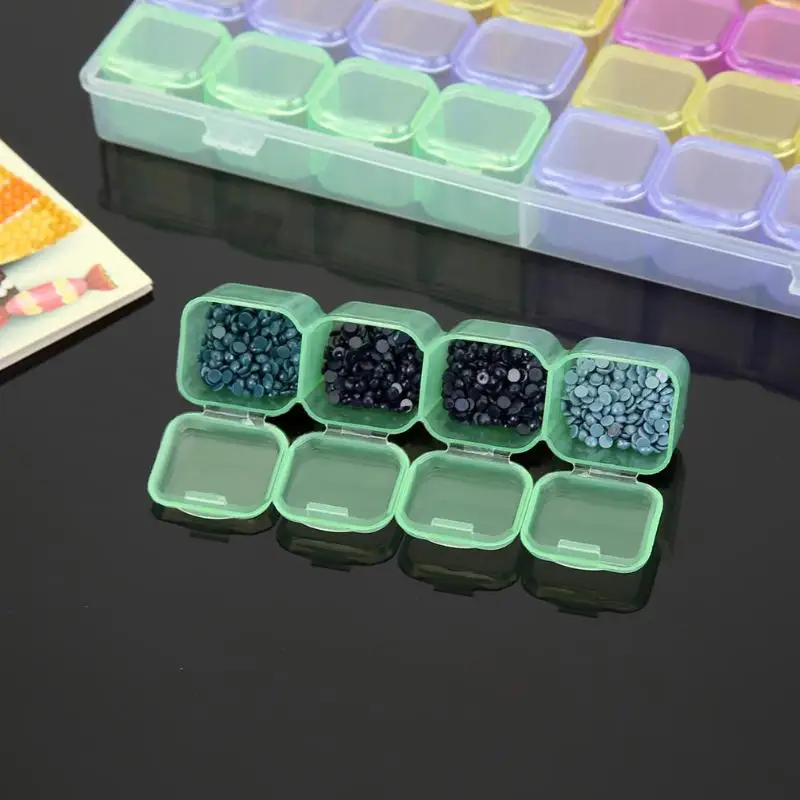 56 Grids Transparent Storage Case Jewelry Box Diamond Embroidery Crystal Bead Organizer Gadgets Storage Box