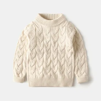 

Kids Sweaters Autumn Winter Knitted Solid Baby Boy Sweater Warm Pullovers Fashion Coat Outerwear 4 5 6 7 8 Y Kids Clothing Hot