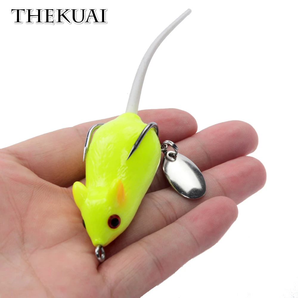 

TheKuai Fishing Lures Thunder Frog Mouse Soft Bait Lifelike Floating Artificial Wobblers Hook Fish Tackle Pesca 5.5cm 10.5g