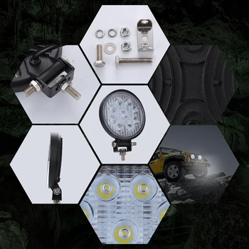 

2Pcs LED Work Light 12V IP67 LED Engineering Searchlight Roof Spotlight Spot/Flood Fog Light Off Road ATV Tractor Floodlight