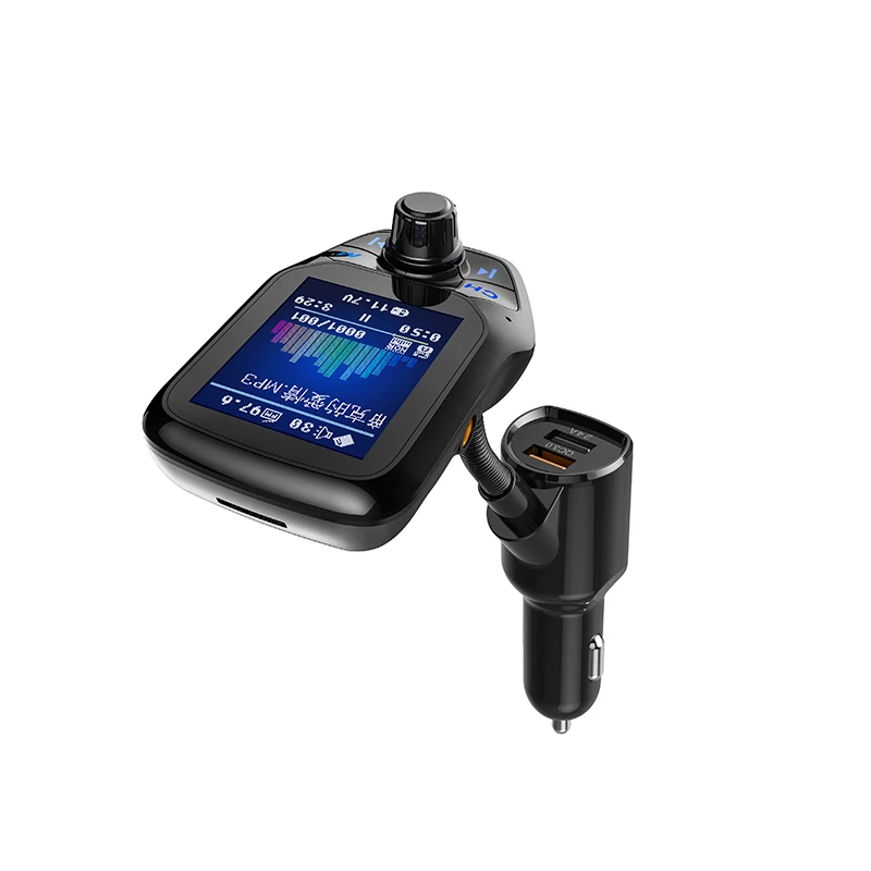 ANLUD Bluetooth автомобильный комплект QC 3 0 fm передатчик цветной монитор Handsfree MP3 Lossless