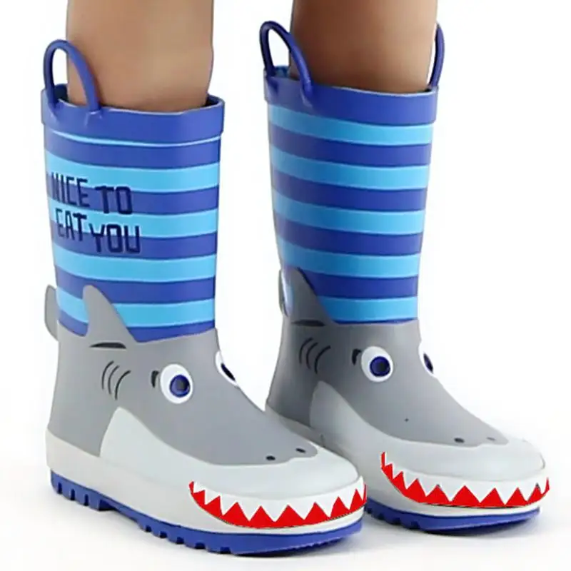 

Rain Boots Kids Rain Boots Shark Pattern Rain Tubes 3D Three-Dimensional Shape Waterproof Shoes for Boy Spring Autumn