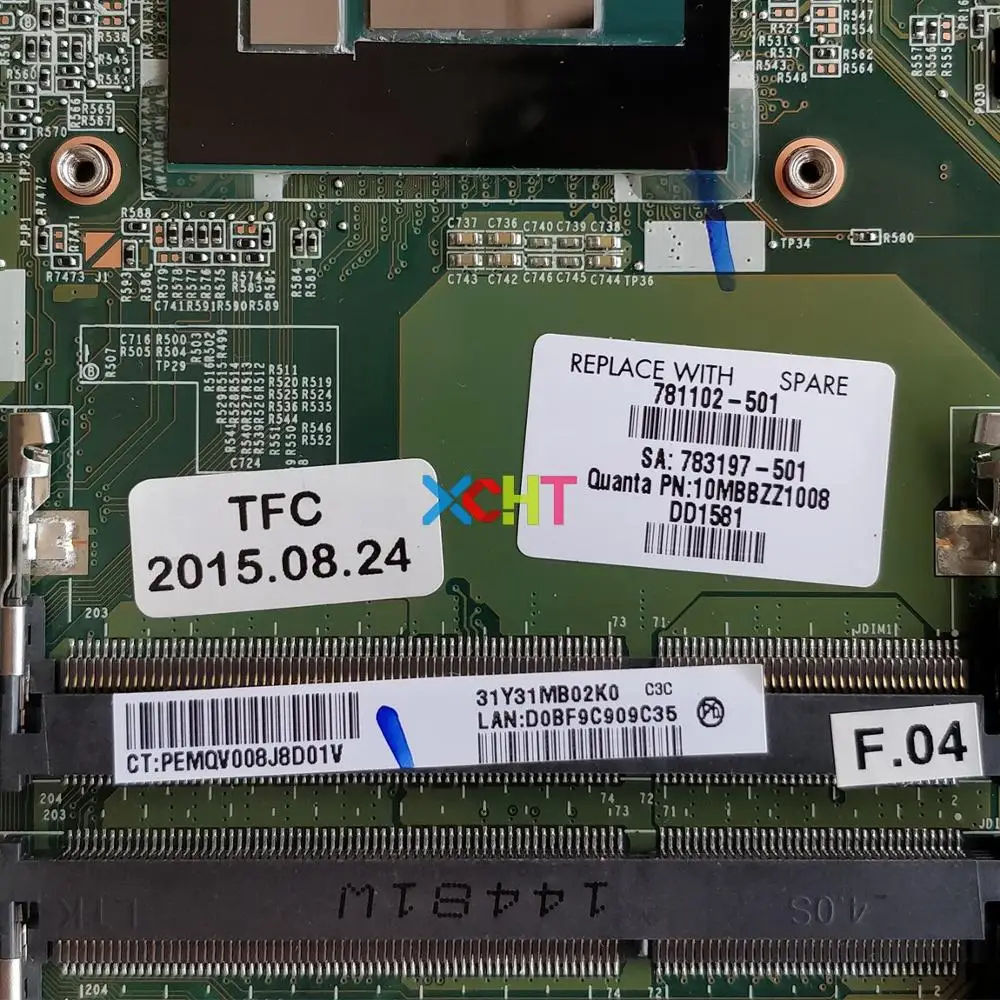  781102-501 781102-001 DAY31AMB6C0 w 850M/4GB i5-4210U for HP ENVY 14-u002TX 14-u005TX 14-u006TX Not