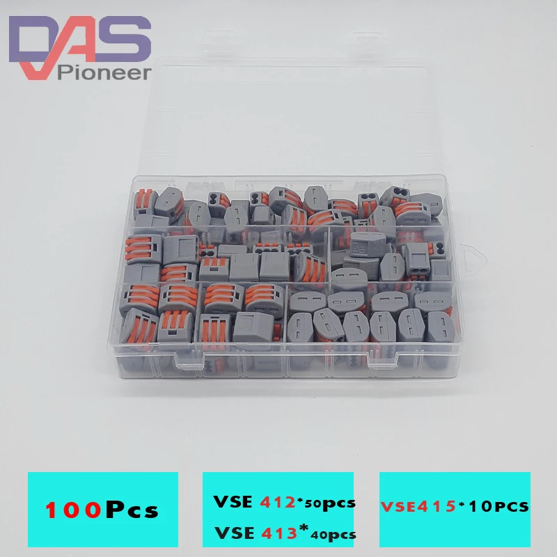 

(100pcs)/ combo wire cable connector 32A 2p.3p 5p with 32A Universal Compact Wiring Connector Conductor Terminal Block