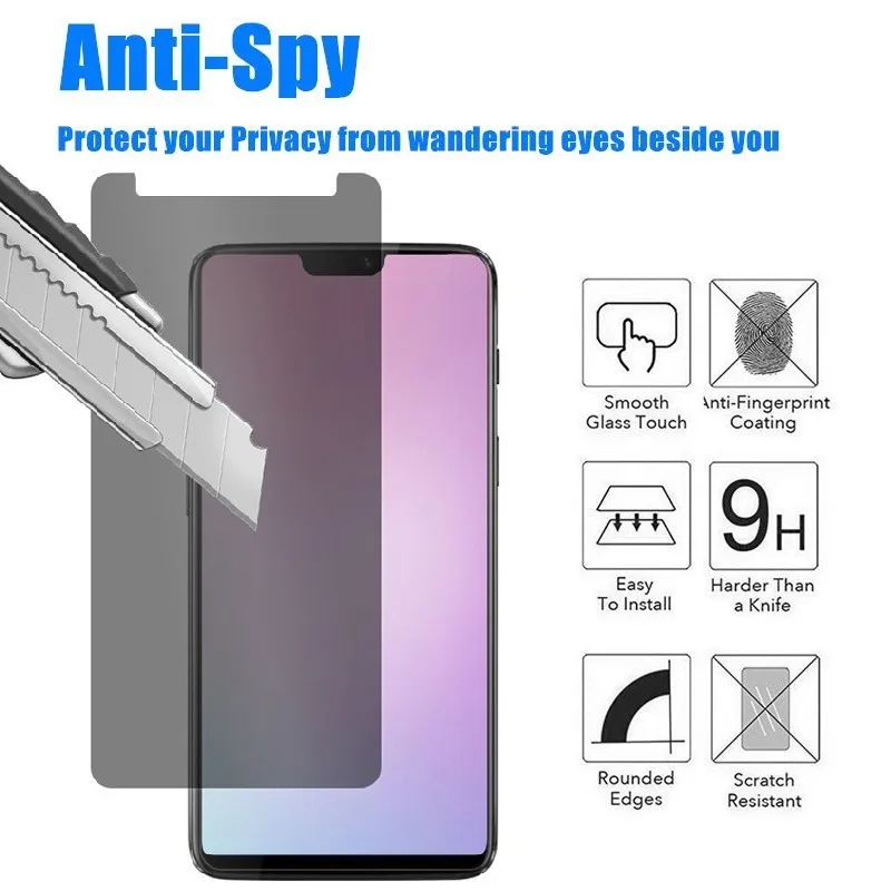 

Privacy Glass Film For OnePlus 5 5T Screen Protection Film For OnePlus 6 6T Toughened Glass Film For OnePlus Anti Spy Film