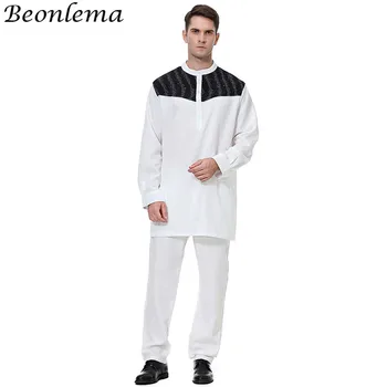

Beonlema Saudi Arabia Men Clothing Muslim Plain Casual Suits For Daily Wear Islam Men Long Shirt Musulman Kleding Mannen S-3XL