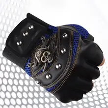Men Women MTB Bike Bicycle Half Finger Gloves Non-Slip Pirate Sweat-Absorbent Gloves  Bike Outdoor Sports Protective Gloves