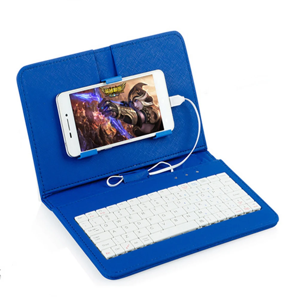 

PU Leather Case Micro USB Wireless Bluetooth Keyboard Stand Cover For Android Mobile Phone Cover Phone Case For Samsung Xiaomi