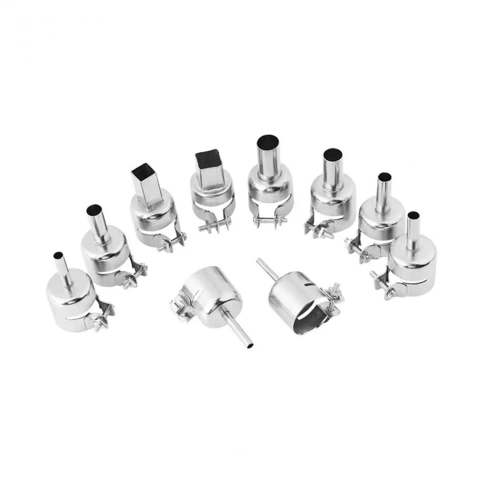 

10pcs/Set Heat Gun Nozzles Kits For Hot Air Soldering Station Repair Tools heat gun Hair dryer