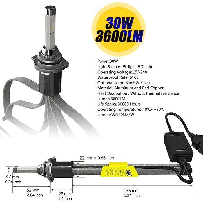 Высокая мощность 90W R4 авто светодиодный головной светильник H7, H8/H9, H11, 9005 HB3 HIR2 6000K белый замены ламп 9006 HB4 светодиодный лампы светильник противотуманная фара