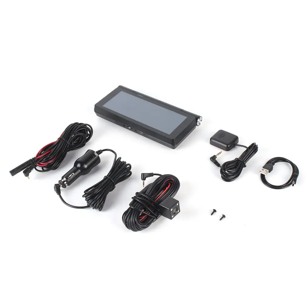 

T18 WIFI 7" HD 1080P Car Dual Camera Rear View DVR Recorder With GPS Navigator Built-in Mic And Speaker Support FM TF