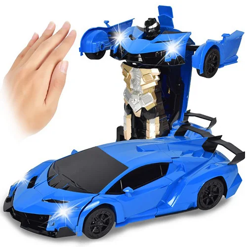 Gift Gesture Sensing Remote Control Robot One Button Transformation Car Kids Toy 