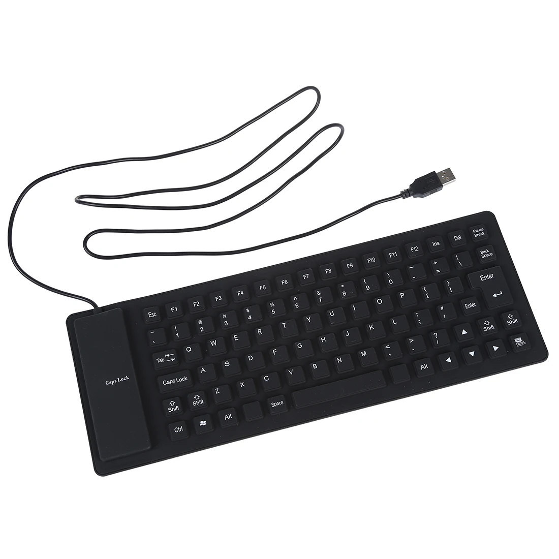 Flexible Foldable USB Keyboard Medical Washable Black strong and silent