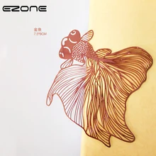 EZONE 1 шт. металлическая Золотая рыбка Закладка латунная Золотая рыбка живая Закладка chinoiseroy индивидуальный стиль школьные офисные креативные канцелярские принадлежности