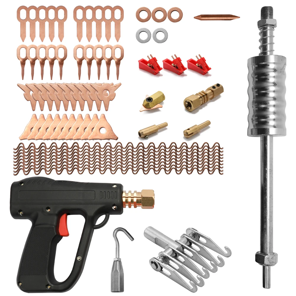 

Car Repair Tool 66Pcs/Set Dent Repair Puller Kit Hand Body Spot Machine Welding Machine Auto Spotter Fix Clamp Hammer Removal